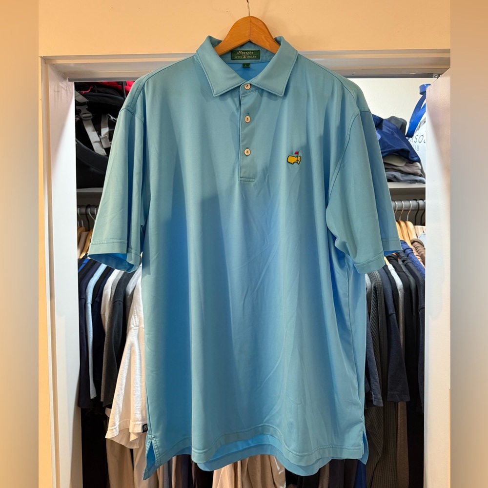 MASTERS Peter Millar Sky Blue Polo Shirt Augusta National Golf Club